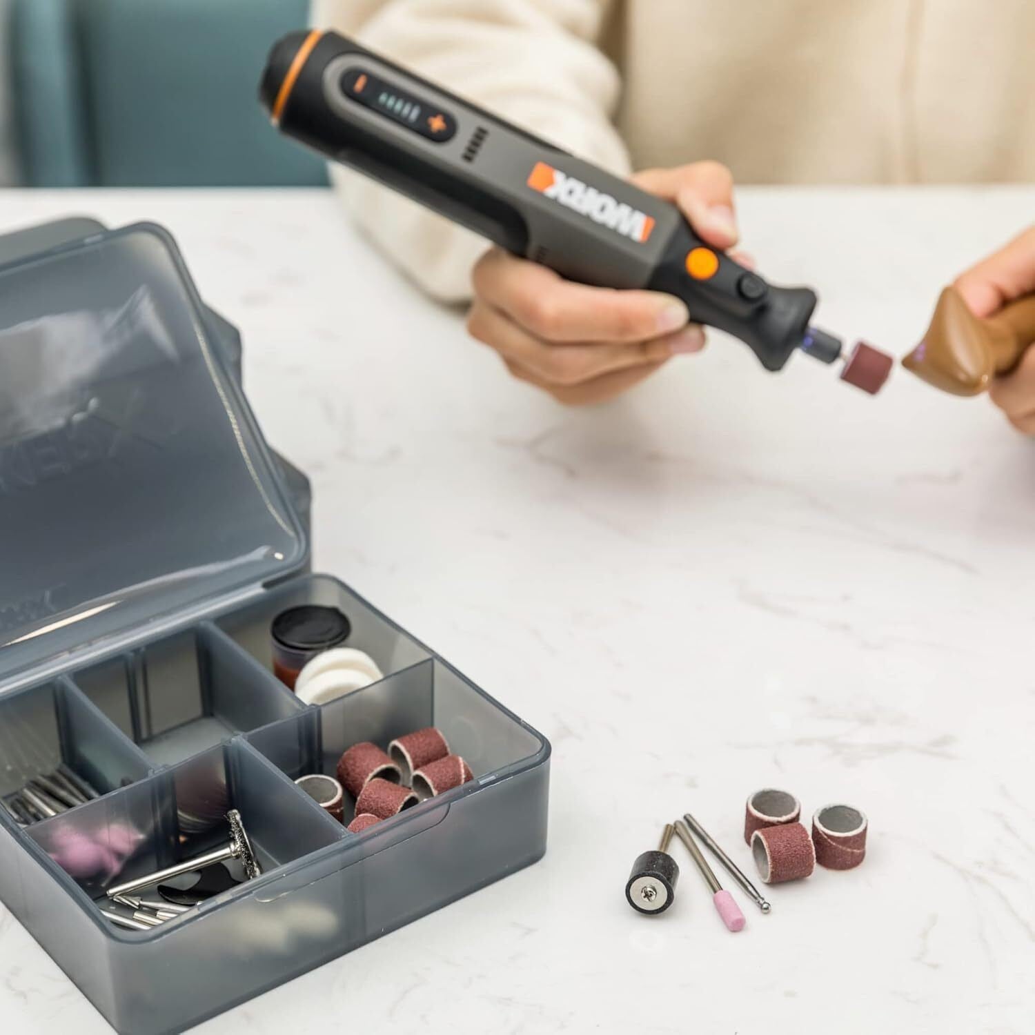 Worx WX106L.1 8V Cordless Rotary Tool  Grey - Bellso