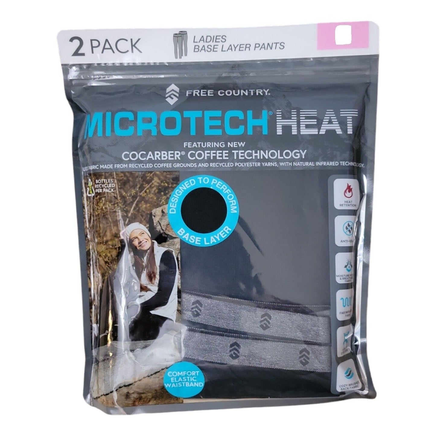 Free Country Women's 2-Pack Microtech Heat 4 Way-Sketch Base Layer Pant - Bellso