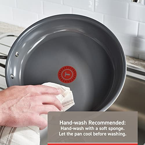 T-Fal Ceramic Non-Stick Induction, 10.5 and 12 Inch 2 Piece Frypan Set, Mint Green - Bellso