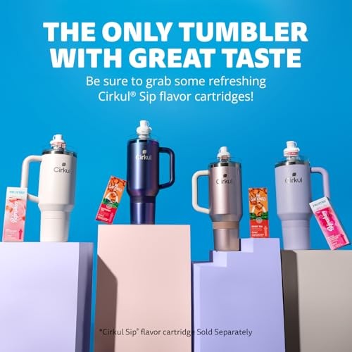 Cirkul 40oz. Rose Gold Stainless Steel Tumbler with Handle All-Day StrawSip Double-Wall Insulated