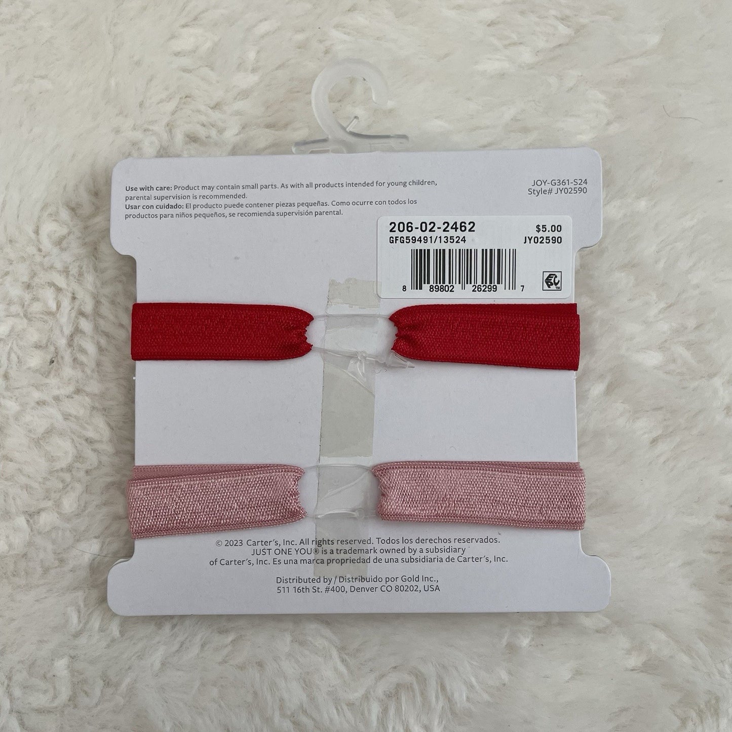 Carter's Just One You Baby 2pk Sweetheart Red and Pink Vday Headwrap - Bellso