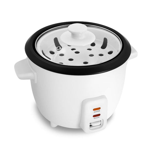 Elite Cuisine 6 Cup Non-Stick Rice Cooker with Steam Tray - White - Bellso