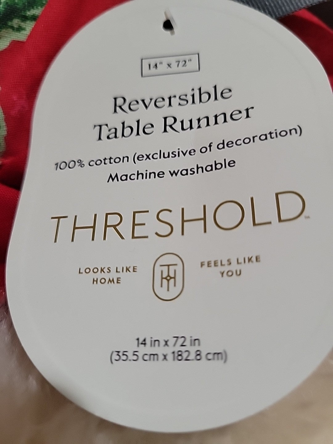 NEW - Threshold 72"x14" Roses Table Runner - Red - Bellso