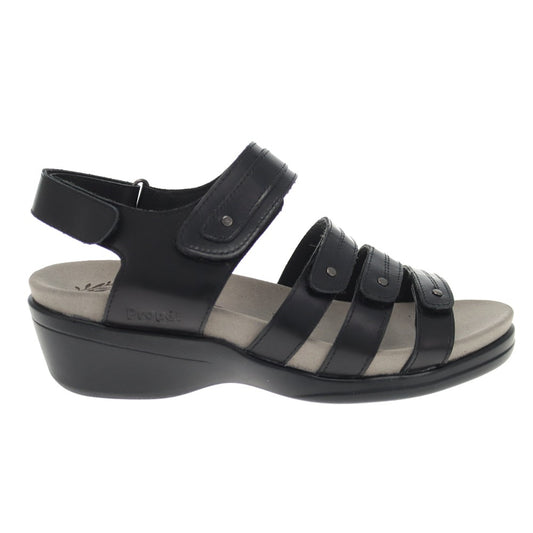 Propet Ainsley Women's Sandals Black : 11 X (2E), Leather/Rubber - Bellso