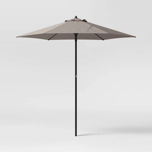 7.5' Round Solid Outdoor Patio Market Umbrellas Gray - Room Essentials™ - Bellso