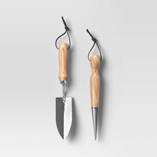 2pc Plant Gardening Tool Set Stainless Steel Finish - Threshold™ - Bellso