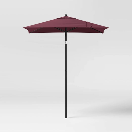 6' Square Solid Outdoor Patio Market Umbrellas Maroon with Black Pole - Threshold™ - Bellso