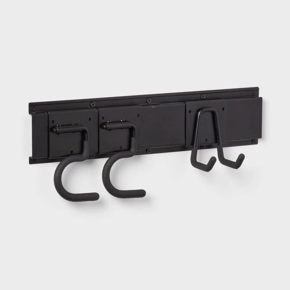 Heavy Duty Garage Tool Hook and Rail Kit - Brightroom™: Wall Mounted Storage, Steel, Black, 36" Width, 90 Lb Capacity
