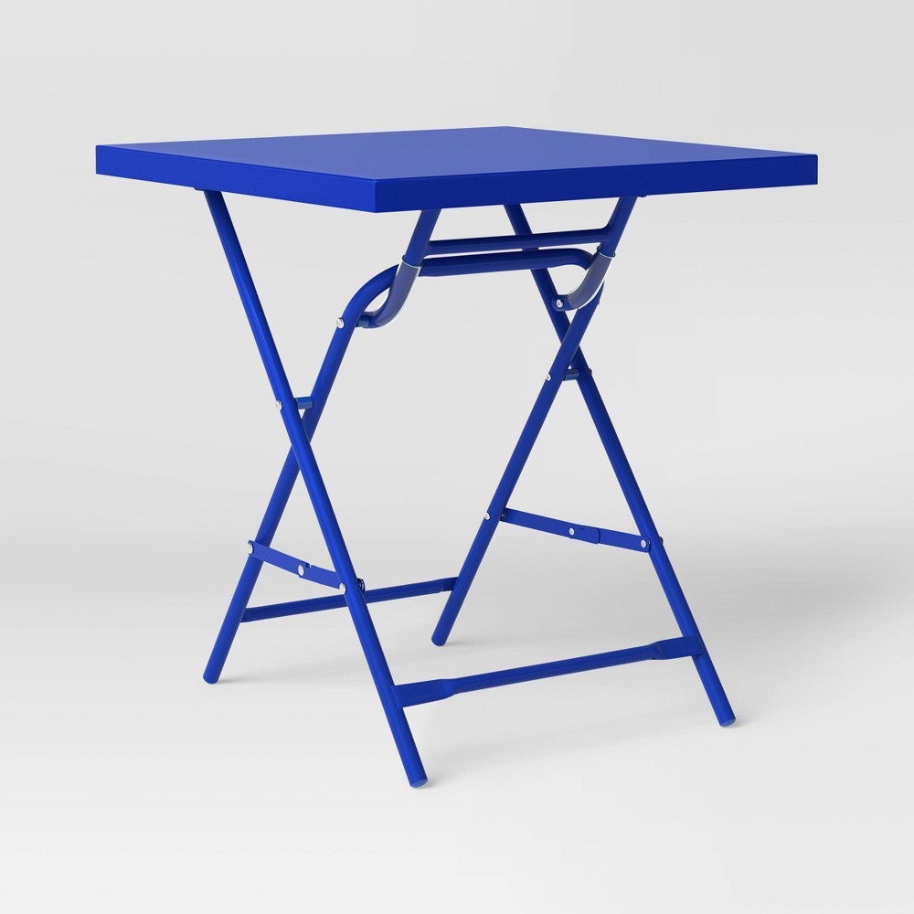 Metal Slat Folding Table Blue - Room Essentials - Bellso