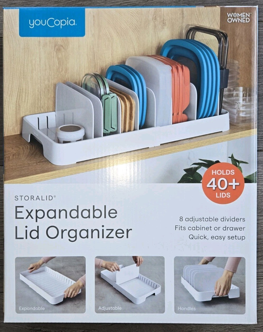 YouCopia StoraLid Food Container Lid Organizer, 40-Lid Capacity Brand New!!! - Bellso