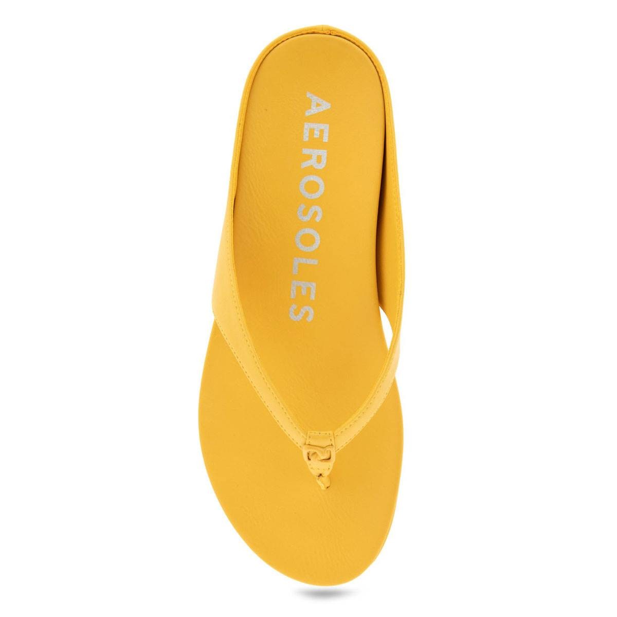 Aerosoles Women's Fisher Round Toe Thong Sandals - Black Patent Faux Leather Size 8M - Bellso