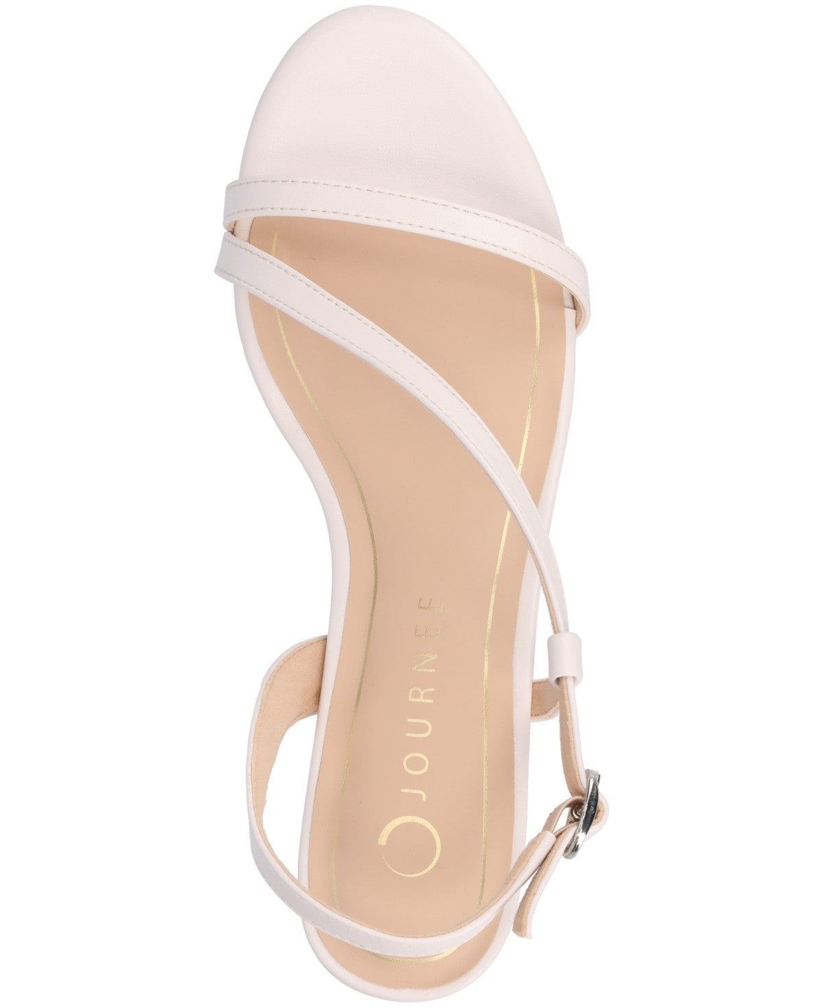 Journee Collection Women's Jemry Asymmetrical Strap Kitten Heel Strap Dress Sandals - Bone 7-1/2 - Bellso