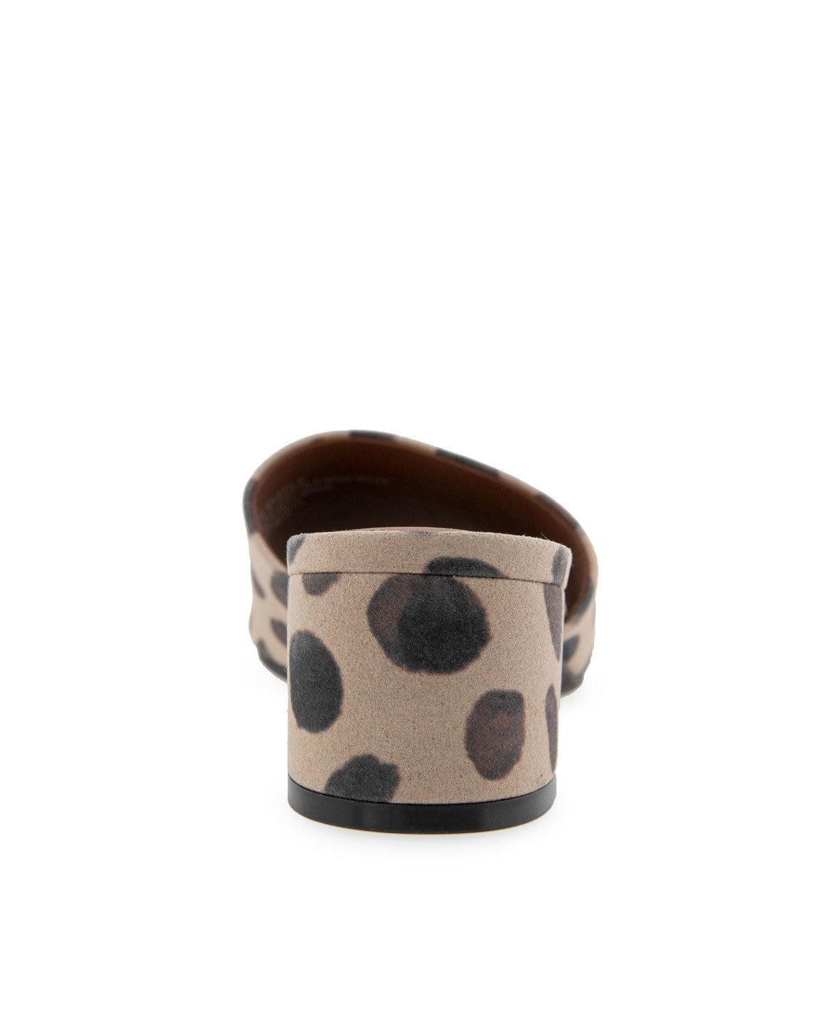 Aerosoles Women's Como Round Toe Slide Sandals - Natural/Brown Spotted Faux Suede 7.5 M - Bellso