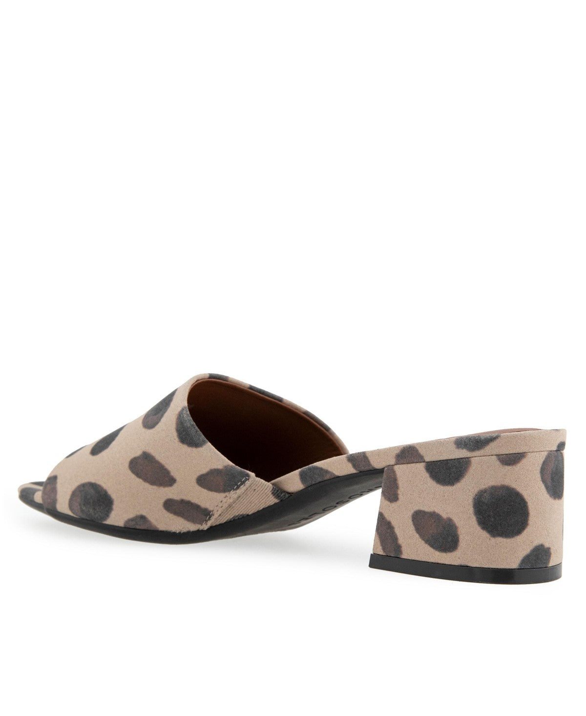 Aerosoles Women's Como Round Toe Slide Sandals - Natural/Brown Spotted Faux Suede 7.5 M - Bellso