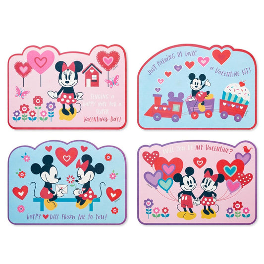 Papyrus Blank Valentines Day Cards (5x7) and Stickers for Kids School and Classroom Exchange  Mickey and Minnie (20-Count) - Bellso