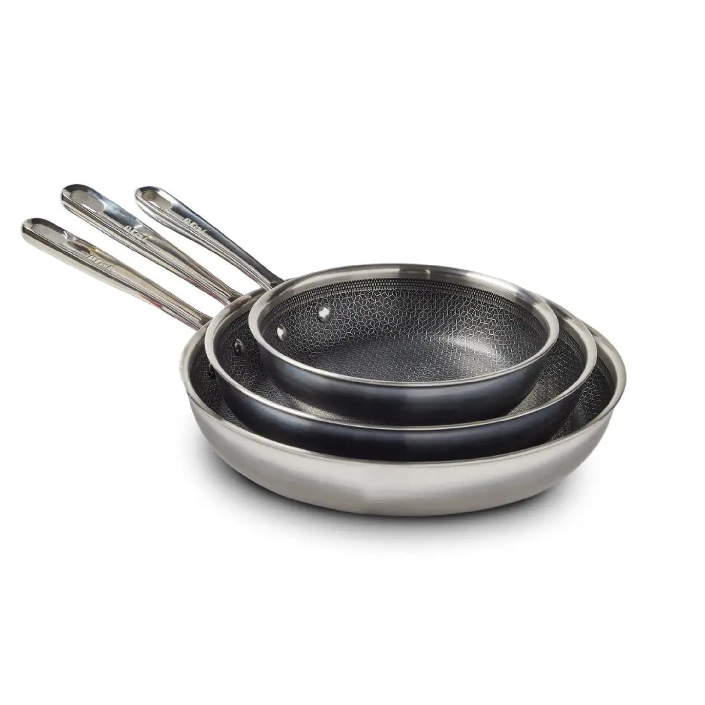T-fal HybridMesh Tri-Ply Stainless Steel Fry Pan Set, 5 Piece - Bellso