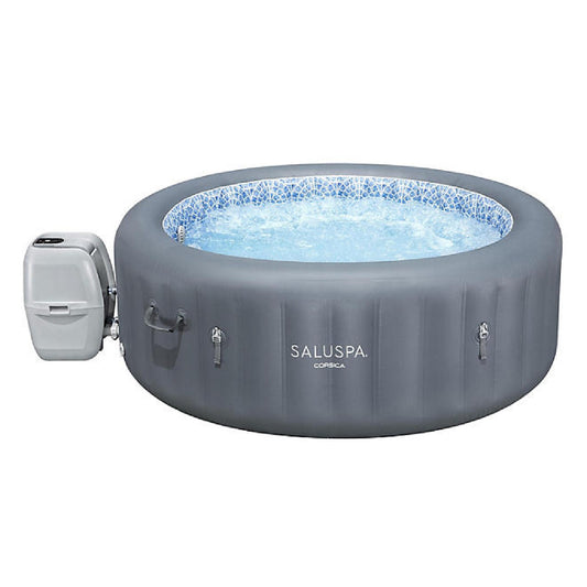 SaluSpa Corsica Energy-Saving Smart AirJet Inflatable Hot Tub, 77" X 28", Gray - Bellso