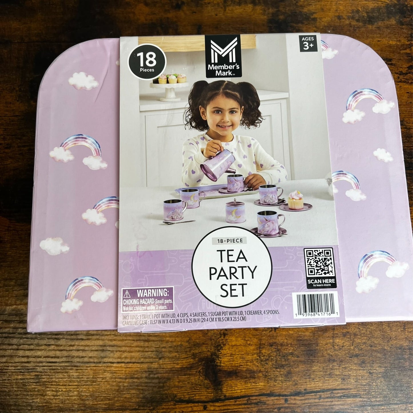 Member's Mark Purple Rainbow Tin Tea Set 18 Pc - Bellso
