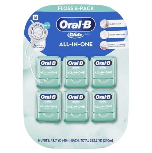 Oral-B Glide All-in-One Mint Flavor Dental Floss 44 M 6 Pk