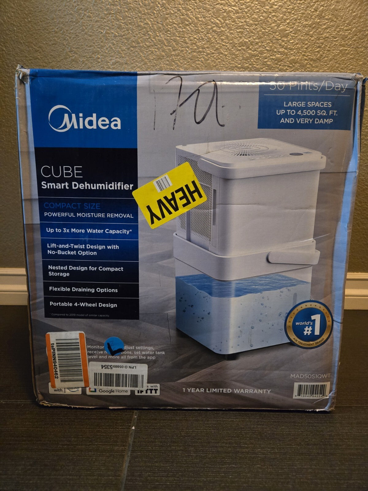 Midea Cube 50 Pint Smart Dehumidifier for up to 4,500 Sq. - Bellso