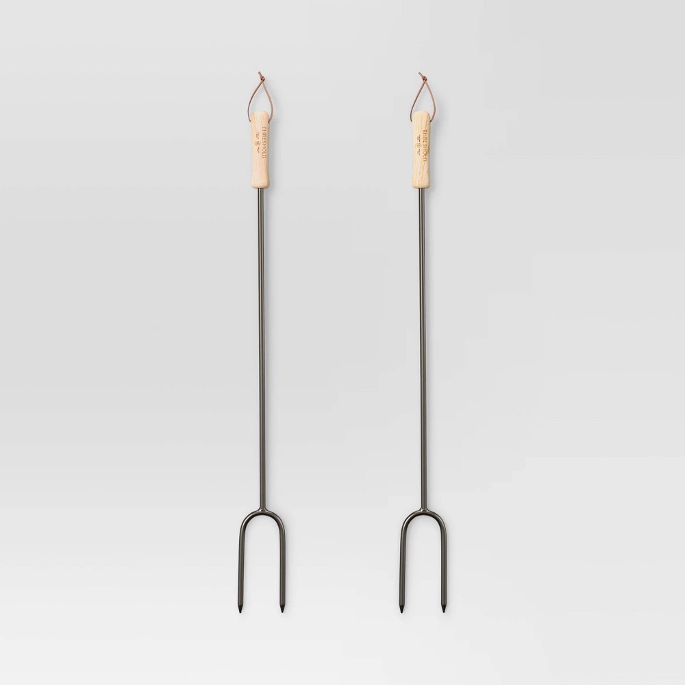 2pc Marshmallow Roasting Log Tong Sticks Black - Threshold™ - Bellso
