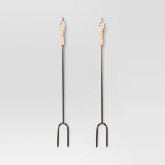 2pc Marshmallow Roasting Log Tong Sticks Black - Threshold™ - Bellso
