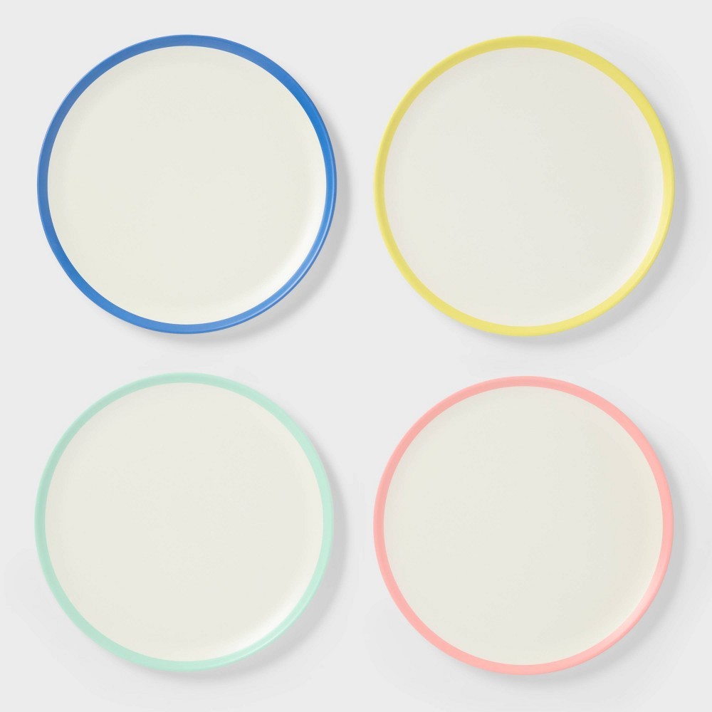 4pk 10" Dinner Plate Set Rim - Sun Squad™