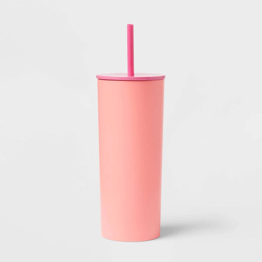 26oz Tumbler with Straw Coral - Sun Squad™