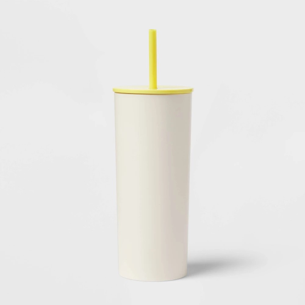 26oz Tumbler with Straw Ivory Yellow - Sun Squad™