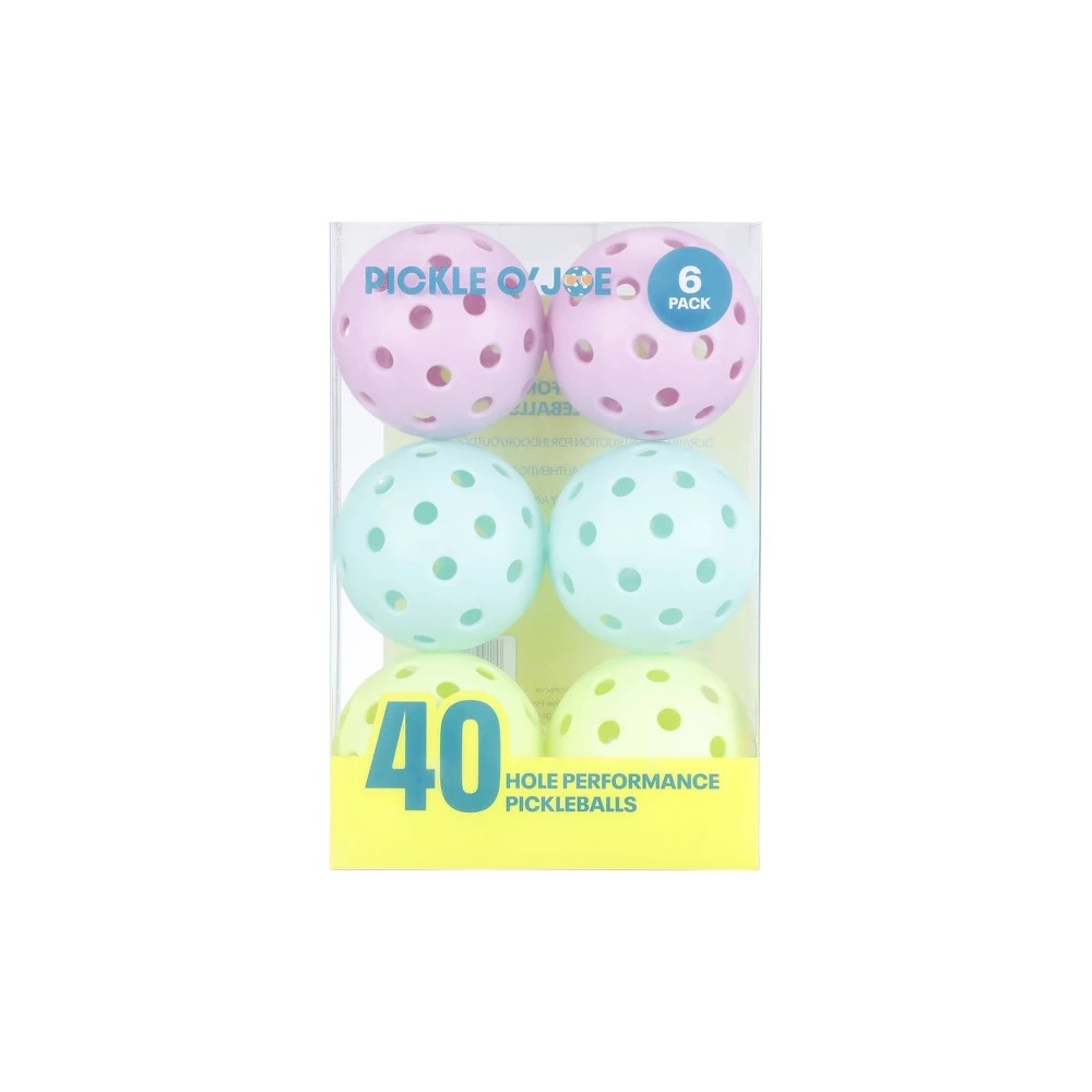 Pickle O'Joe 6pk Balls Pickleballs - Pastel