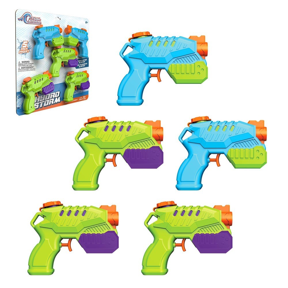Tidal Storm Hydro Storm - 5pk: Plastic Water Blasters for Kids Age 6+