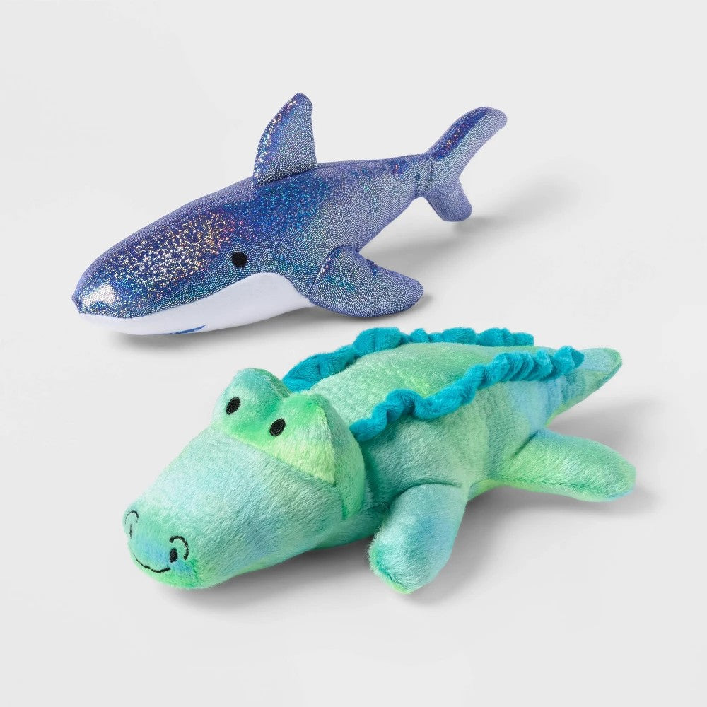 Gator and Shark Dog Plush Toy Set - 2pcs - Sun Squad™