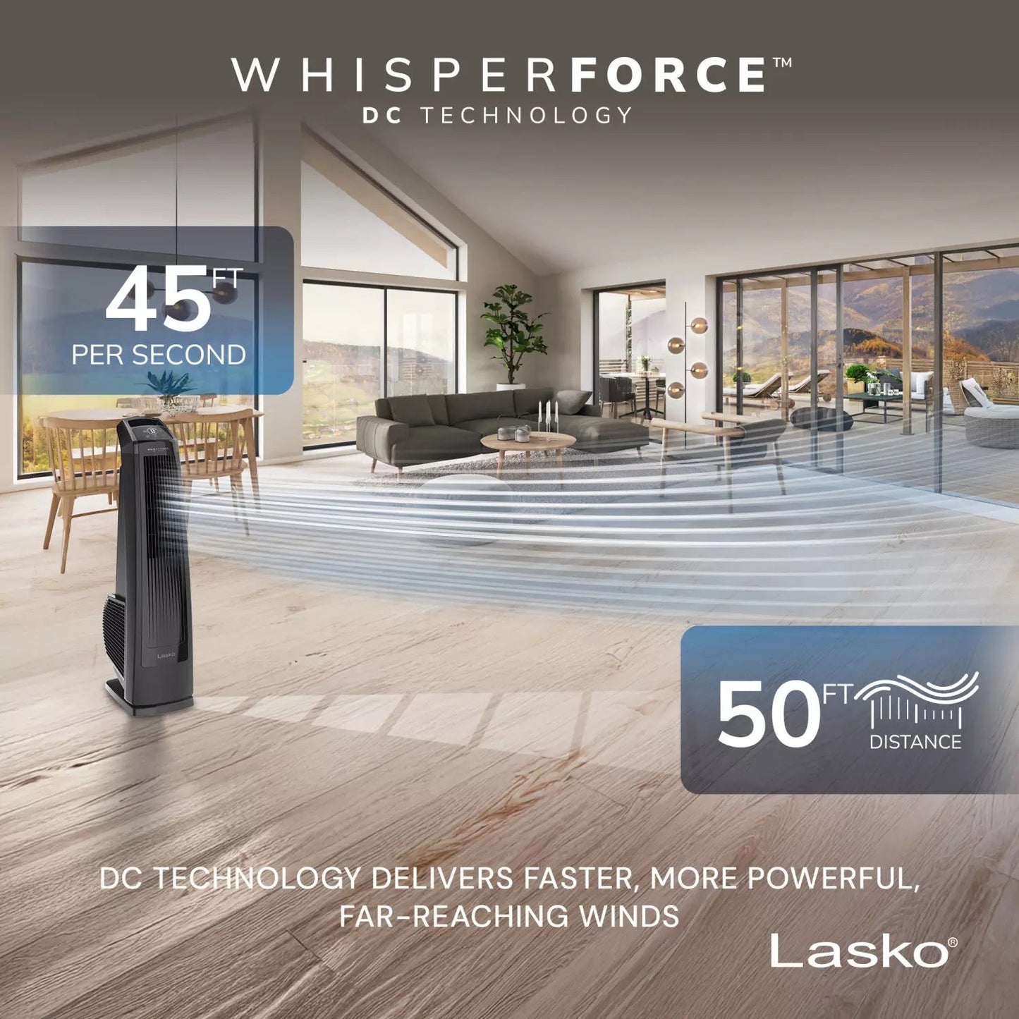 Lasko 35" DC High Velocity Blower Tower Fan with Remote - UDC351 - Bellso