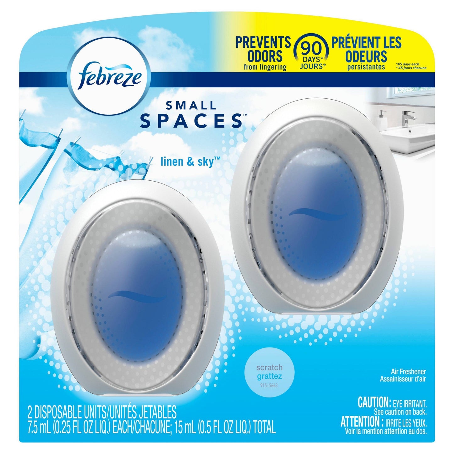 Febreze® Small Spaces Air Fresheners, Linen Sky™, 0.5 Oz, Pack of 2 Air Fresheners - Bellso
