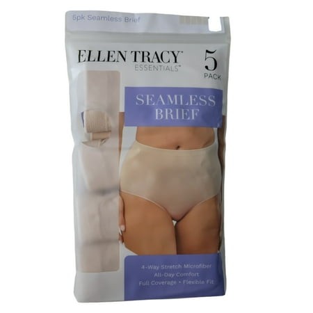 Ellen Tracy Essentials Women S 4 Way Stretch Flexible Fit Seamless Brief 5 Pack (Sunbeige S) - Bellso