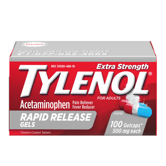 Tylenol Extra Strength Rapid Release Pain Reliever & Fever Reducer Gelcaps - Acetaminophen - 100ct - Bellso