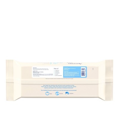 Aveeno Baby All Over Baby Wipes for Sensitive Skin with Oat and Aloe Alcohol Free & Unscented 64 Ct - Bellso