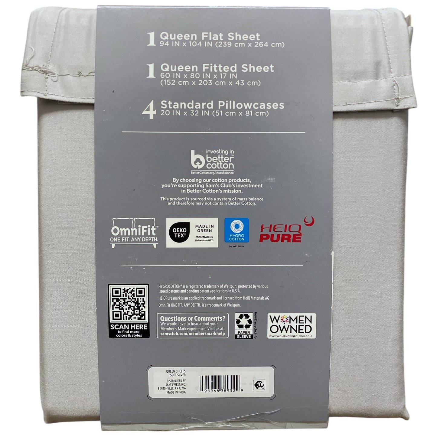 Member's Mark 500 Thread-Count Performance Sheet Set, 6 Piece, Queen - Bellso