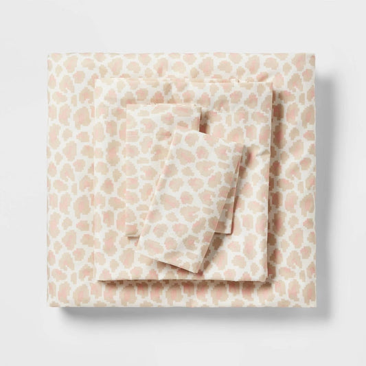 Twin/Twin Extra Long Microfiber Sheet Set Pink Leopard Print - Room Essentials™