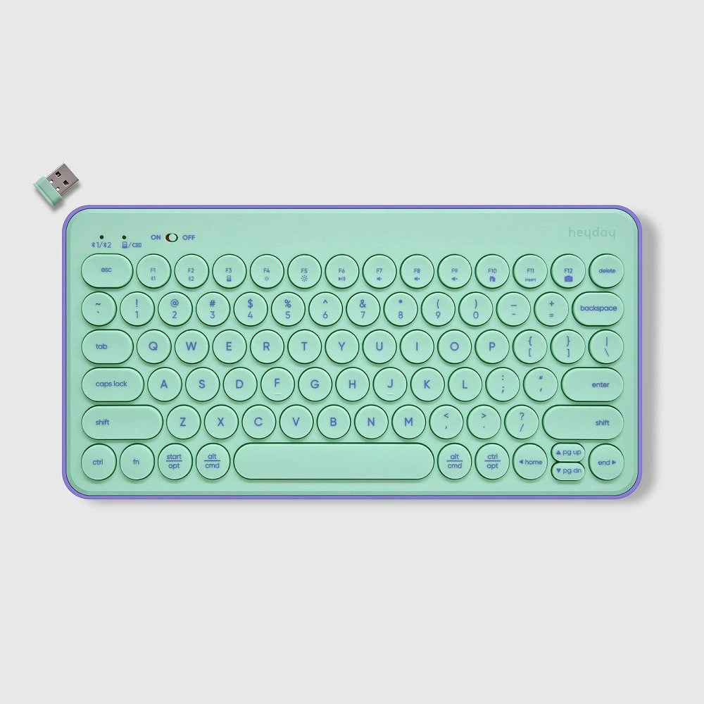 Bluetooth Keyboard - Heyday™ Spring Teal: Membrane, USB-a, 60% Size, Home Use