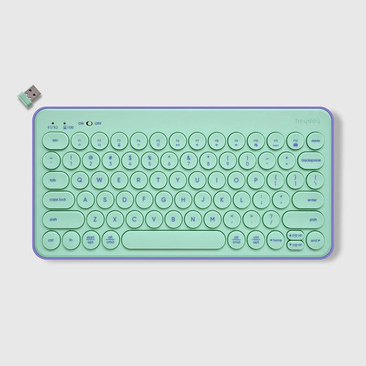 Bluetooth Keyboard - Heyday™ Spring Teal: Membrane, USB-a, 60% Size, Home Use