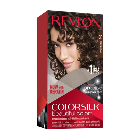 Revlon Colorsilk 30 Beautiful Color Permanent Hair Dye Dark Brown at-Home Full Coverage Application Kit Dark Brown