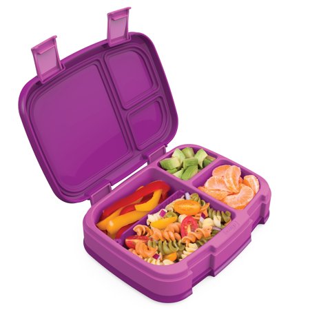 Bentgo Fresh Leakproof Versatile 4 Compartment Bento-Style Lunch Box with Removable Divider - Purple - Bellso