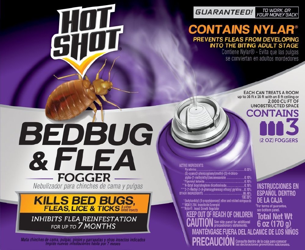 Hot Shot Bedbug & Flea Fogger 3 Ea - Bellso