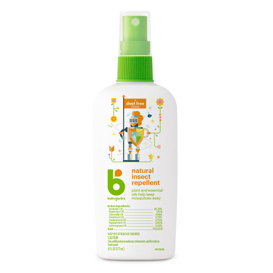 Babyganics 6oz Natural DEET Free Insect Repellent: Pump Spray, Skin Safe, Repels Gnats & Biting Flies - Bellso