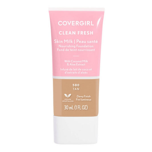 COVERGIRL Clean Fresh Skin Milk Foundation Dewy Finish - 580 Tan - 1 Fl Oz - Bellso