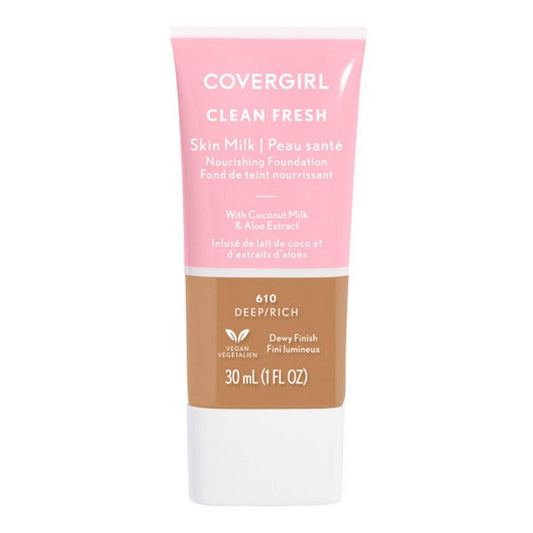 COVERGIRL Clean Fresh Skin Milk Foundation Dewy Finish - 610 Rich/Deep - 1 Fl Oz - Bellso