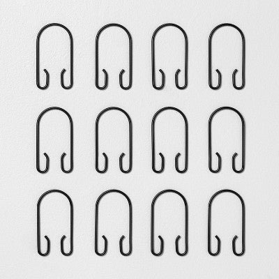 Decorative Shower Curtain Rings 12pc Set Matte Black - Hearth & Hand™ with Magnolia - Bellso