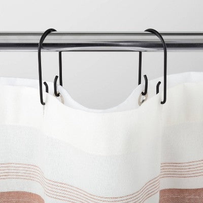 Decorative Shower Curtain Rings 12pc Set Matte Black - Hearth & Hand™ with Magnolia - Bellso