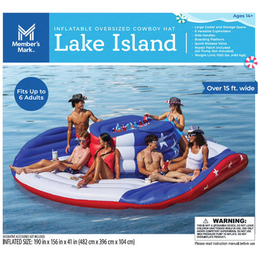 Member's Mark Inflatable Oversized Cowboy Hat Lake Island